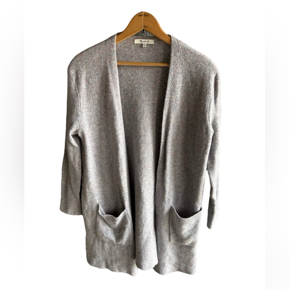Madewell, Kent cardigan, open front sweater, size xs merino wool, alpaca